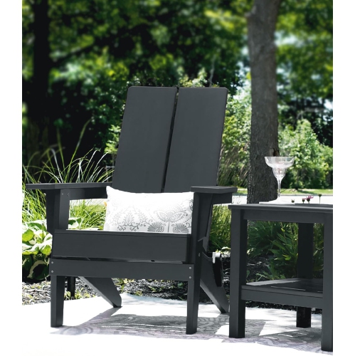 Enclover Modern Folding Polymer Adirondack Chair with Cup Holder-Green