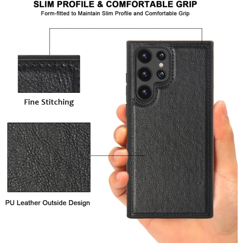 « GROS SOLDE » Étui en cuir pour S24 ULTRA de Samsung, étui souple et mince en cuir PU de luxe durable et antirayure