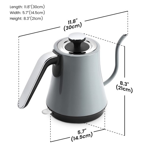 Gooseneck Electric Kettle, 1000W Stainless Steel Kettle with Auto Shut-Off, Boil-Dry Protection