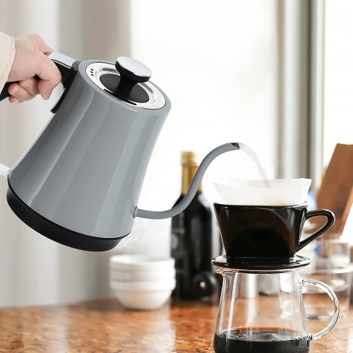 Gooseneck Electric Kettle, 1000W Stainless Steel Kettle with Auto Shut-Off, Boil-Dry Protection
