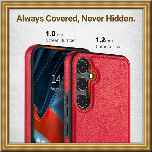 Image 1 de 6.. «&nbsp;GROS SOLDE&nbsp;» Étui en cuir pour S24 de Samsung, étui souple et mince en cuir PU de luxe antirayure durable