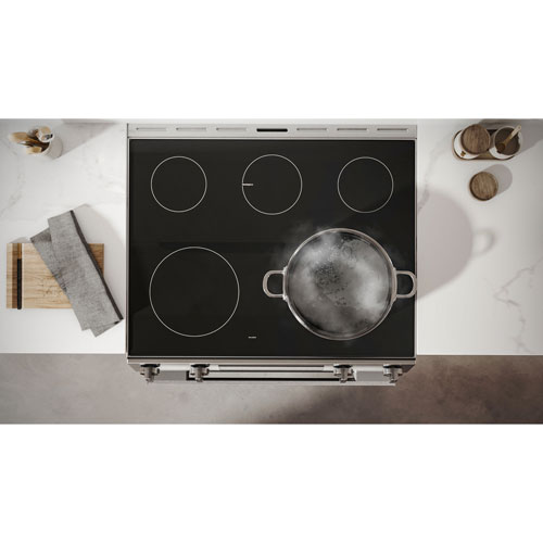 Bosch 100 Series 30" 5.8 Cu. Ft. True Convection Slide-In Electric Air Fry Range (HEF1050MC) - Stainless