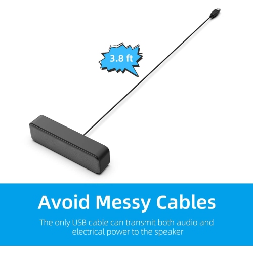 Upgraded USB Mini Sound Bar for PC & Laptop – Stereo Loud Sound, Enhanced Bass, Compatible with Windows, macOS, Chrome OS & Linux