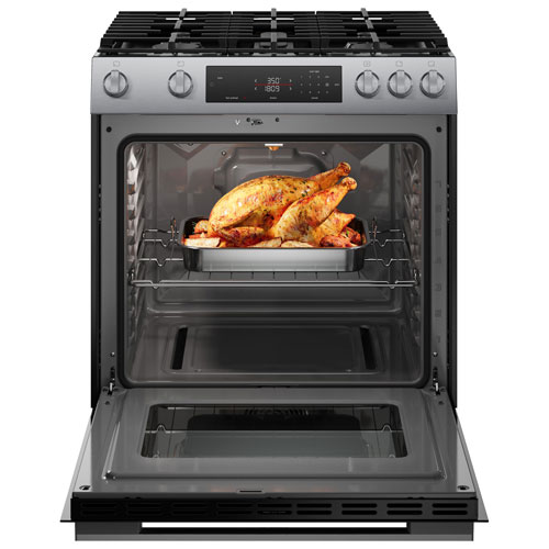 Bosch 100 Series 30" 5.8 Cu. Ft. True Convection Freestanding Gas Air Fry Range (HGF1050MUC) - Stainless