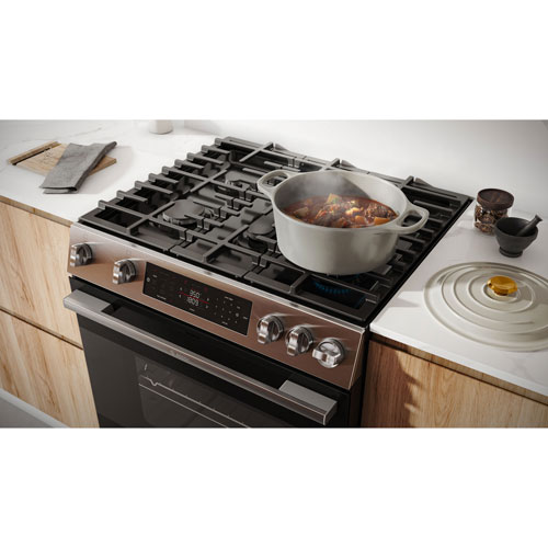 Bosch 100 Series 30" 5.8 Cu. Ft. True Convection Freestanding Gas Air Fry Range (HGF1050MUC) - Stainless