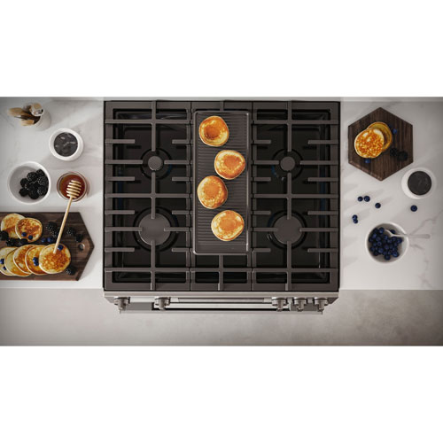 Bosch 100 Series 30" 5.8 Cu. Ft. True Convection Freestanding Gas Air Fry Range (HGF1050MUC) - Stainless