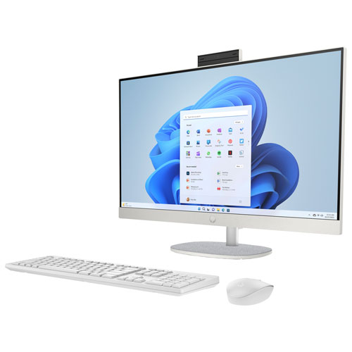 HP 27" All-In-One PC - Shell White/Dark Grey (AMD Ryzen AI 7 350/16GB RAM/1TB SSD/Windows 11) - Only at Best Buy