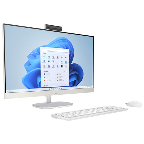HP 27" All-In-One PC - Shell White/Dark Grey (AMD Ryzen AI 7 350/16GB RAM/1TB SSD/Windows 11) - Only at Best Buy