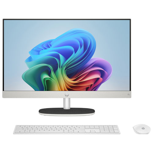 HP 27" All-In-One PC - Shell White/Dark Grey (AMD Ryzen AI 7 350/16GB RAM/1TB SSD/Windows 11) - Only at Best Buy