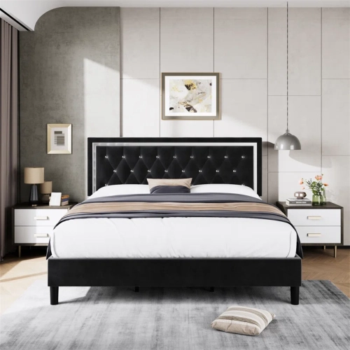Nairobi - Black Velvet Fabric Bed Frame