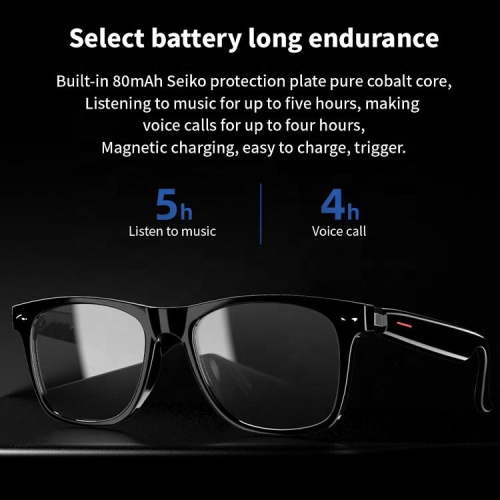 Wireless Bluetooth Headset Sunglasses Voice Call Smart Glasses Headphones-Black
