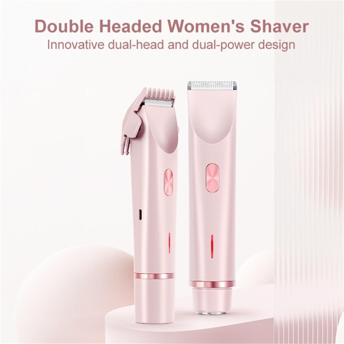 Dual Head Women Shaver,Bikini Trimmer for Women,Electric Bikini Trimmer, Electric Lady Shaver,Wet & Dry Use Hair Removal-Pink