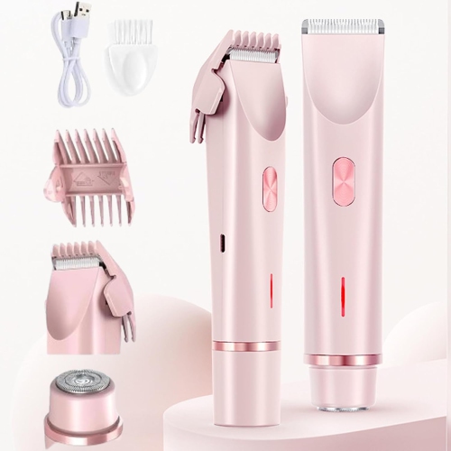 Dual Head Women Shaver,Bikini Trimmer for Women,Electric Bikini Trimmer, Electric Lady Shaver,Wet & Dry Use Hair Removal-Pink