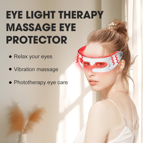 Appareil de beauté pour les yeux thérapeutique à lumière rouge de LED, masque pour les yeux à 3 modes pour anti-âge, revitalisation de la peau,