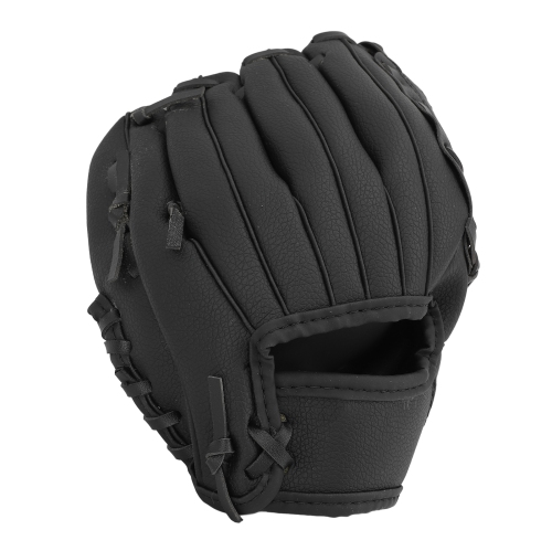 Image 1 de 8.. Gant de baseball ergonomique en cuir PU Gants de baseball Douceur Gant de baseball professionnel Gants de balle molle，10,5&nbsp;po Noir