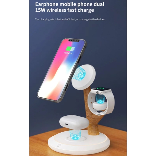 3 in 1 Magnetic Wireless Charger Tree Shape Stand For iPhone 13 12 Pro Max 15W Fast Charging Station For Apple Watch For AirPods