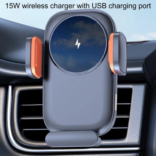 Phone Holder Charger 15W Wireless Charger Car Phone Holder Flexible Car Charger Holder 360-Degree Rotation Wireless Car Charger
