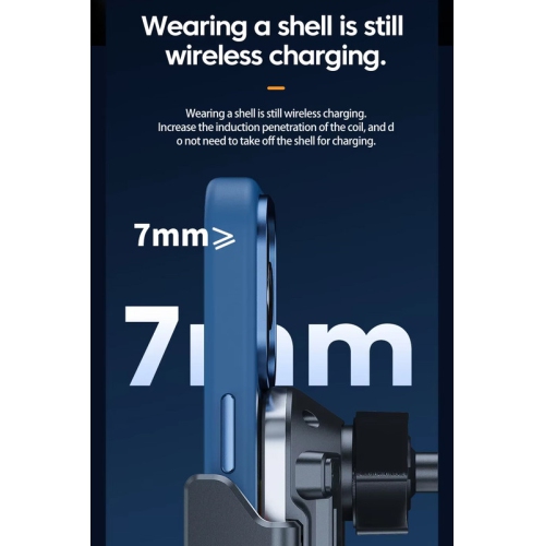 Car Phone Holder Charger 15W Fast Charging Air Vent Car Phone Mount for iPhone Samsung Auto-Clamping Wireless Car Phone Charger