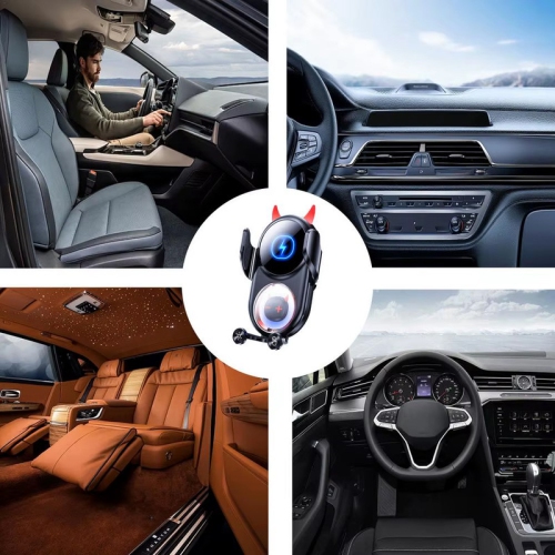 Chargeur rapide pour téléphone pour l'auto&nbsp;: chargeur pour l'auto rotatif, support de téléphone pivotant et amusant, support de téléphone