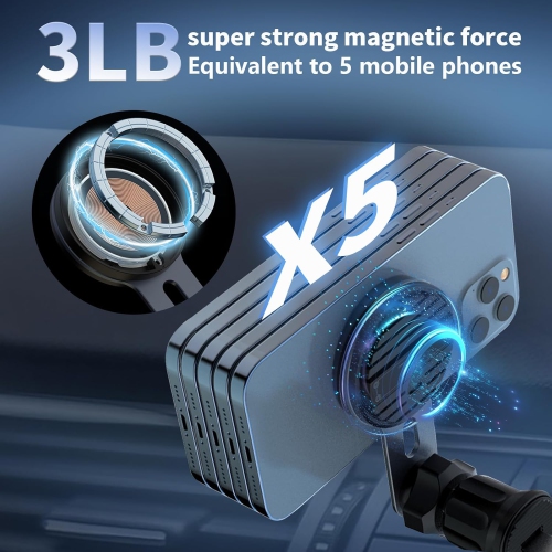 15W Car Mount Charger,Magnetic Phone Holder for Car,Universal Car Wireless Charger Installed in Vent,Compatible with iPhone 15 14 13 12 Pro Max Plus
