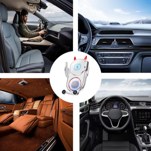 Chargeur de téléphone de voiture rapide Chargeur de voiture rotatif Devil Anti-Shaking Funny Support de téléphone décoratif pour voyage