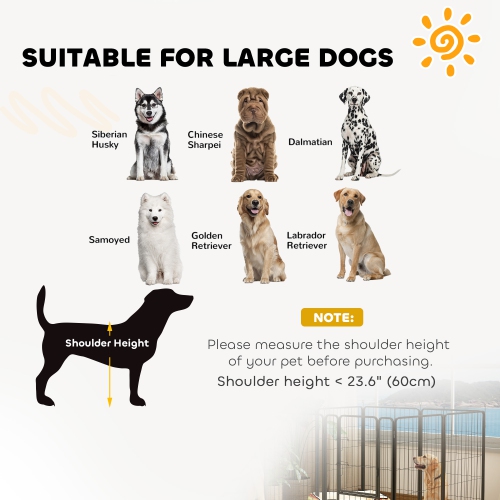 PawHut – Parc pour chien à 8 panneaux, clôture robuste portative avec porte et courroie, 39,5&nbsp;po H, pour jardin intérieur extérieur, stylo chiot