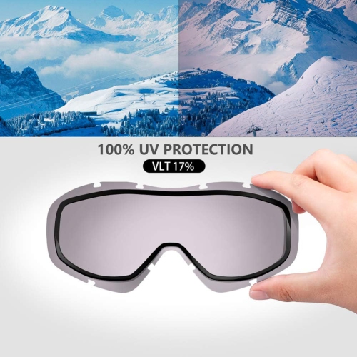OTG Ski Goggles - Over Glasses Snowboard/Ski Goggles for Women, Men & Youth Anti Fog Snowboard Goggles- 100% UV Protection