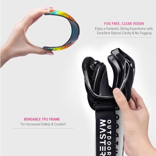 OTG Ski Goggles - Over Glasses Snowboard/Ski Goggles for Women, Men & Youth Anti Fog Snowboard Goggles- 100% UV Protection