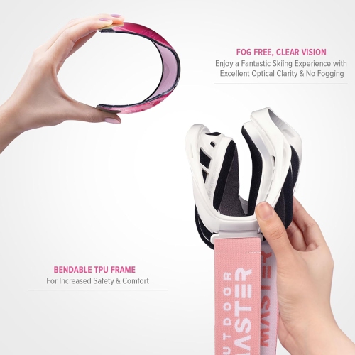 OTG Ski Goggles - Over Glasses Snowboard/Ski Goggles for Women, Men & Youth Anti Fog Snowboard Goggles- 100% UV Protection