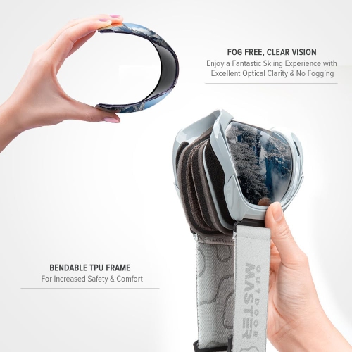 OTG Ski Goggles - Over Glasses Snowboard/Ski Goggles for Women, Men & Youth Anti Fog Snowboard Goggles- 100% UV Protection