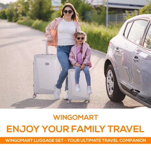 Ensemble de 3 valises rigides et légères en polycarbonate et ABS, roulettes doubles pivotantes, cadenas TSA – 20 po/24 po/28 po –