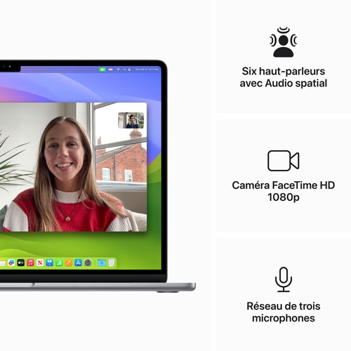 Refurbished - Apple MacBook Air 15.3" w/ Touch ID (Fall 2024) - Space Grey (Apple M3 / 16GB RAM / 256GB SSD) - French