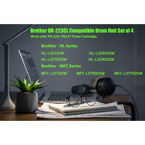 Tambour DR-223 compatible avec Ultra Toner MD 4 DRUMS pour TN223 TN227 TN-223 TN-227 HL-L3210CW HL-L3230CDW HL-L3290CDW HL-L3290CDW MFC-L3770CDW