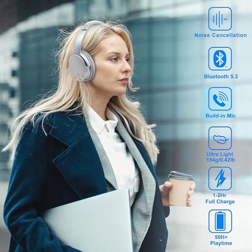 Srhythm NiceComfort 35 Active Noise Cancelling Headphones, Wireless Bluetooth