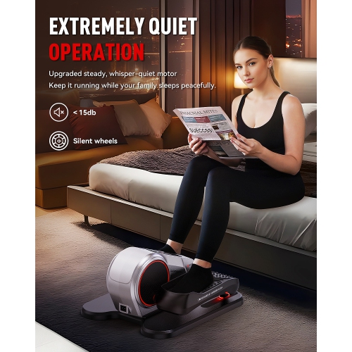 HARISON Under Desk Elliptical Machine with Multi-Functional LCD Display, Ellipse Leg Exerciser for Seniors with 12-Level Adjustable Speed and Floor