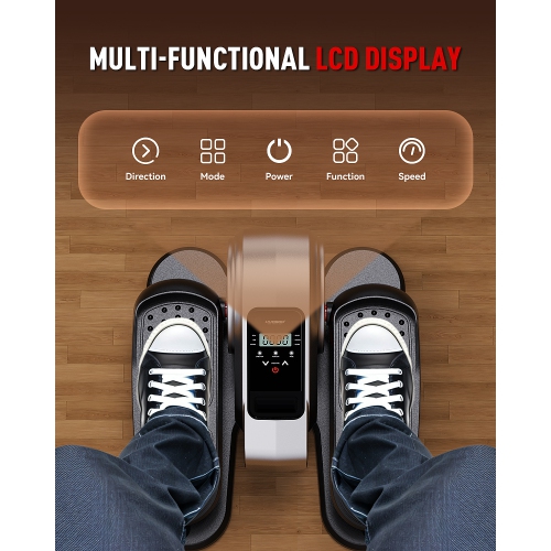 HARISON Under Desk Elliptical Machine with Multi-Functional LCD Display, Ellipse Leg Exerciser for Seniors with 12-Level Adjustable Speed and Floor