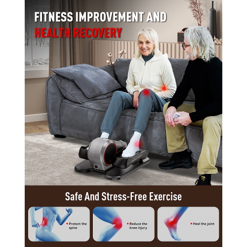 HARISON Under Desk Elliptical Machine with Multi-Functional LCD Display, Ellipse Leg Exerciser for Seniors with 12-Level Adjustable Speed and Floor