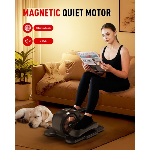 HARISON Under Desk Elliptical Machine with Multi-Functional LCD Display, Ellipse Leg Exerciser for Seniors with 12-Level Adjustable Speed and