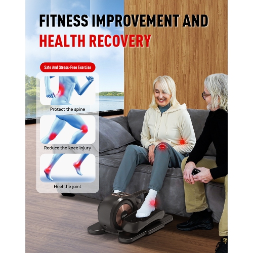 HARISON Under Desk Elliptical Machine with Multi-Functional LCD Display, Ellipse Leg Exerciser for Seniors with 12-Level Adjustable Speed and