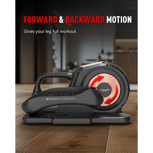 HARISON Under Desk Elliptical Machine with Multi-Functional LCD Display, Ellipse Leg Exerciser for Seniors with 12-Level Adjustable Speed and