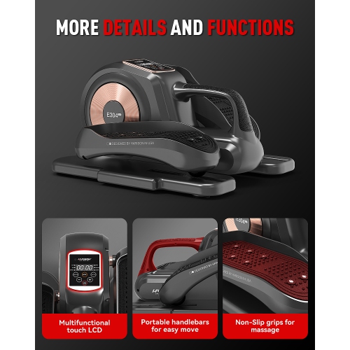 HARISON Under Desk Elliptical Machine with Multi-Functional LCD Display, Ellipse Leg Exerciser for Seniors with 12-Level Adjustable Speed and