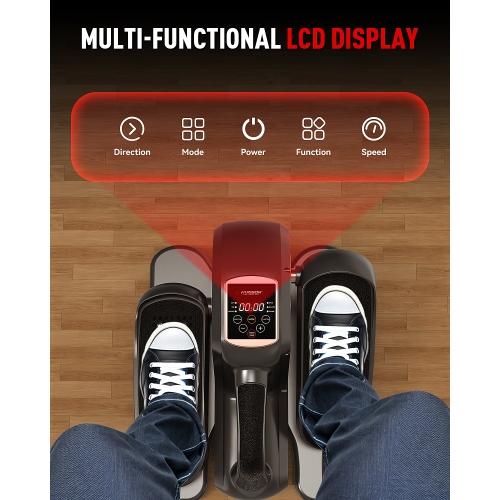 HARISON Under Desk Elliptical Machine with Multi-Functional LCD Display, Ellipse Leg Exerciser for Seniors with 12-Level Adjustable Speed and