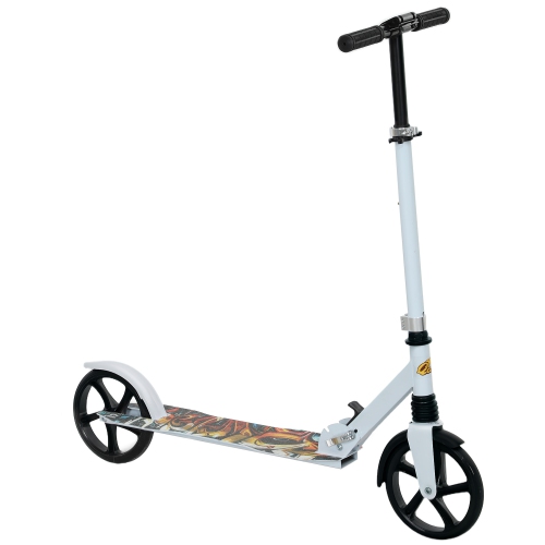 Trottinette de Qaba pour enfants de 6 à 12 ans, trottinette à hauteur réglable, frein sur aile arrière, grosse roue 200&nbsp;mm, trottinette pliable