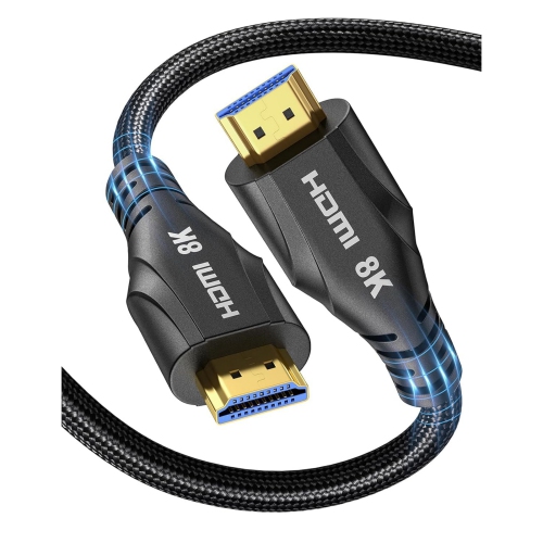 NIERBO 2.1 HDMI Cable 25 Feet - 8K Ultra High Speed HDMI Cable/48Gbps/8K 60hz/4K 120hz/Braided/eARC for HDTV, PS5, PS4, Xbox, Blu-ray