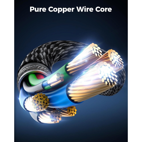 NIERBO 2.1 HDMI Cable 3.3 Feet - 8K Ultra High Speed HDMI Cable/48Gbps/8K 60hz/4K 120hz/Braided/eARC for HDTV, PS5, PS4, Xbox, Blu-ray - 2 Pack