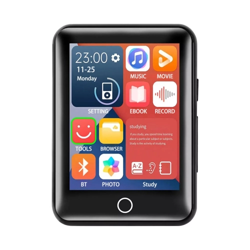 Bluetooth Touch HiFi Music MP4 MP3 Player Portable FM Radio Support 32GB Card - Black