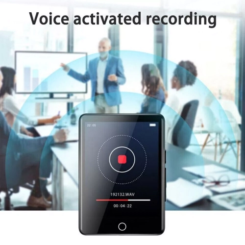 Bluetooth Touch HiFi Music MP4 MP3 Player Portable FM Radio Support 32GB Card - Black