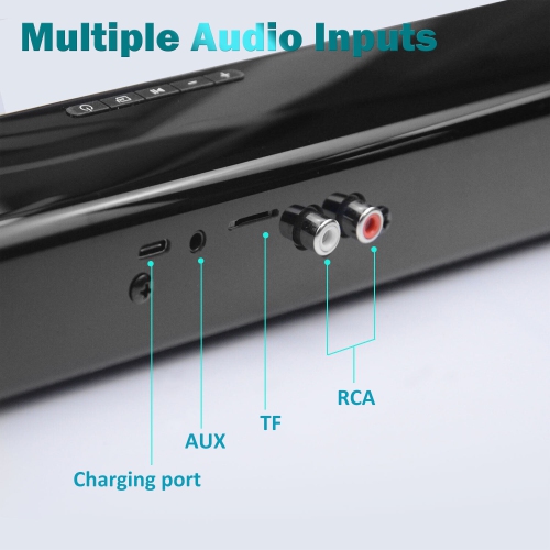 Bluetooth Sound Bar Wired Wireless Bass Subwoofer Home Cinema TV Speaker Remote Soundbar-Black
