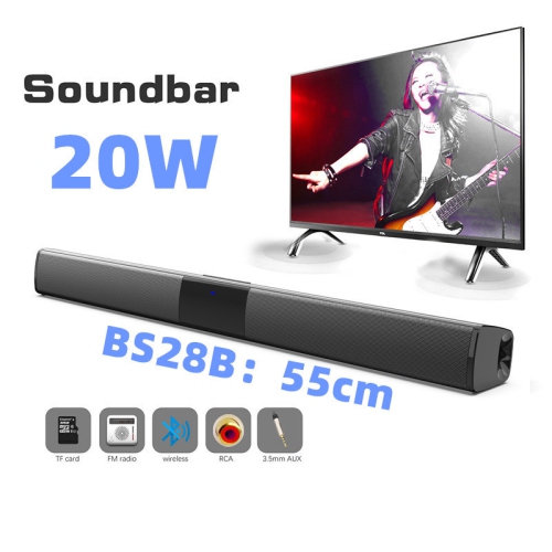 Bluetooth Sound Bar Wired Wireless Bass Subwoofer Home Cinema TV Speaker Remote Soundbar-Black