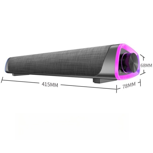 Computer Speakers,USB Powered 3.5mm AUX PC Sound Bar,Surround Sound Portable Bluetooth Speaker,Soundbar for Desktop Laptop-Black